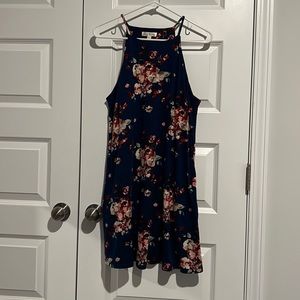 EUC flowered sun dress with built in bra! Size L